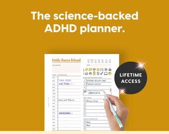 2026 ADHD Printable Planner (Sunset) Adult Daily Journal, Self-Care (PDF)