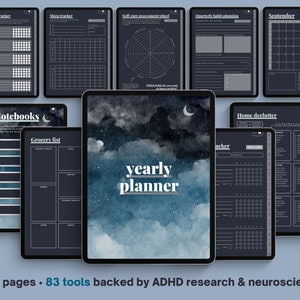 ADHD Digital Planner made by an ADHDer for iPad, Goodnotes Android. Adult ADD daily planner, self care & habit tracker. Science based zdjęcie 2