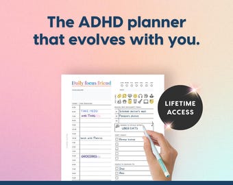 2026 ADHD Printable Planner (Rainbow) Neurodivergent Organizer (PDF)