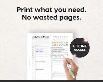 2026 ADHD Printable Planner (Monochrome) Black and White, Adult ADHD Journal (PDF)