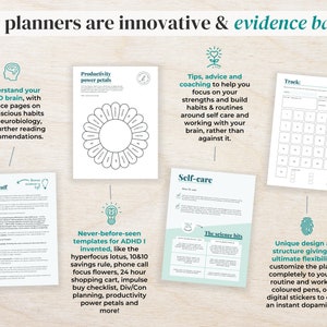 ADHD Planner made by an ADHDer PRINTABLE Adult ADHD workbook, organizer, daily planner, self care & growth mindset pages. Science based. immagine 8