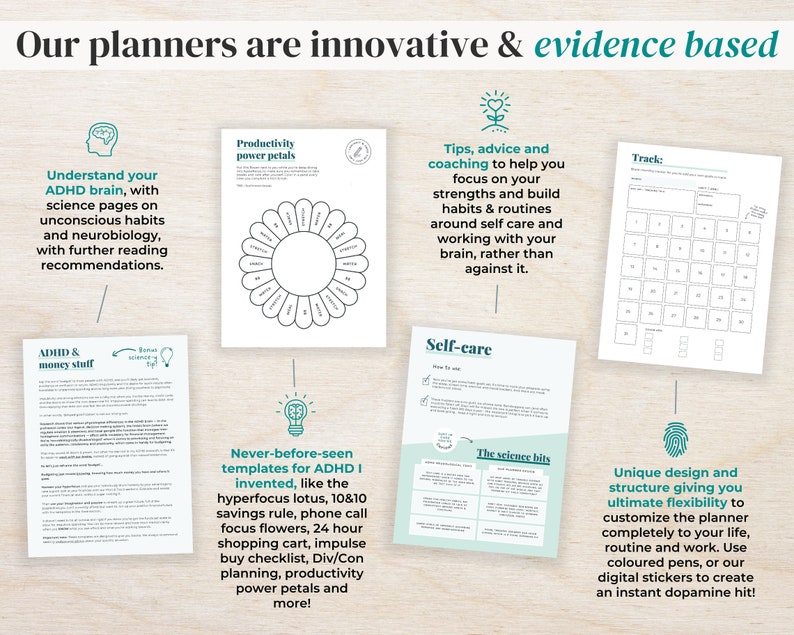 ADHD Planner made by an ADHDer PRINTABLE Adult ADHD workbook, organizer, daily planner, self care & growth mindset pages. Science based. immagine 8