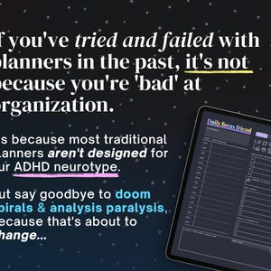 2026 ADHD Digital Planner (Dark Rainbow): Self-Care and Habit Tracker (iPad, Android) image 4