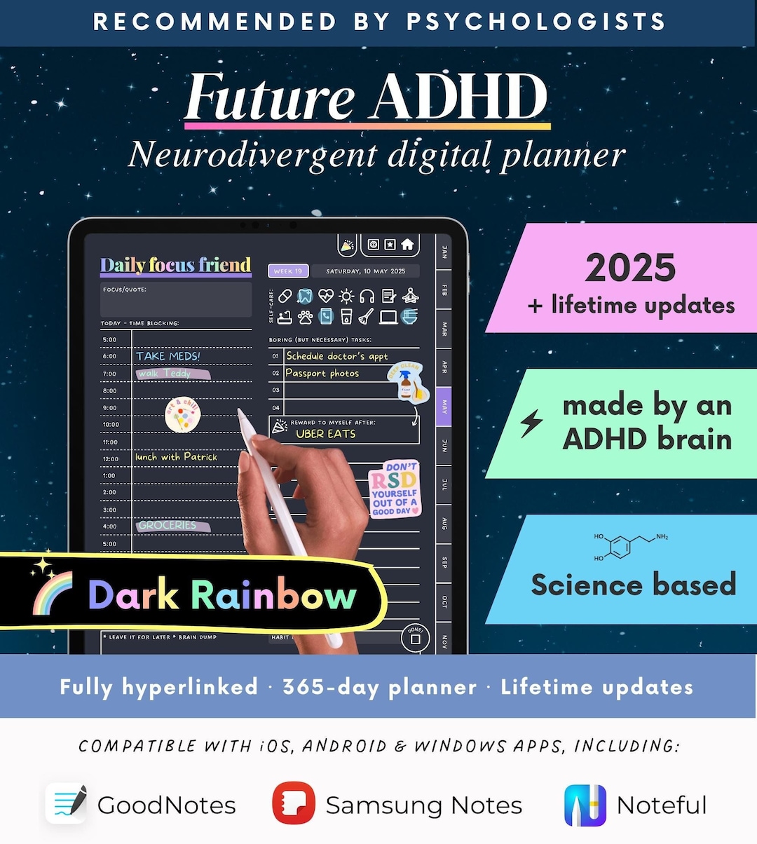 ADHD Digital Planner made by an Adhder for Ipad, Goodnotes Android ...