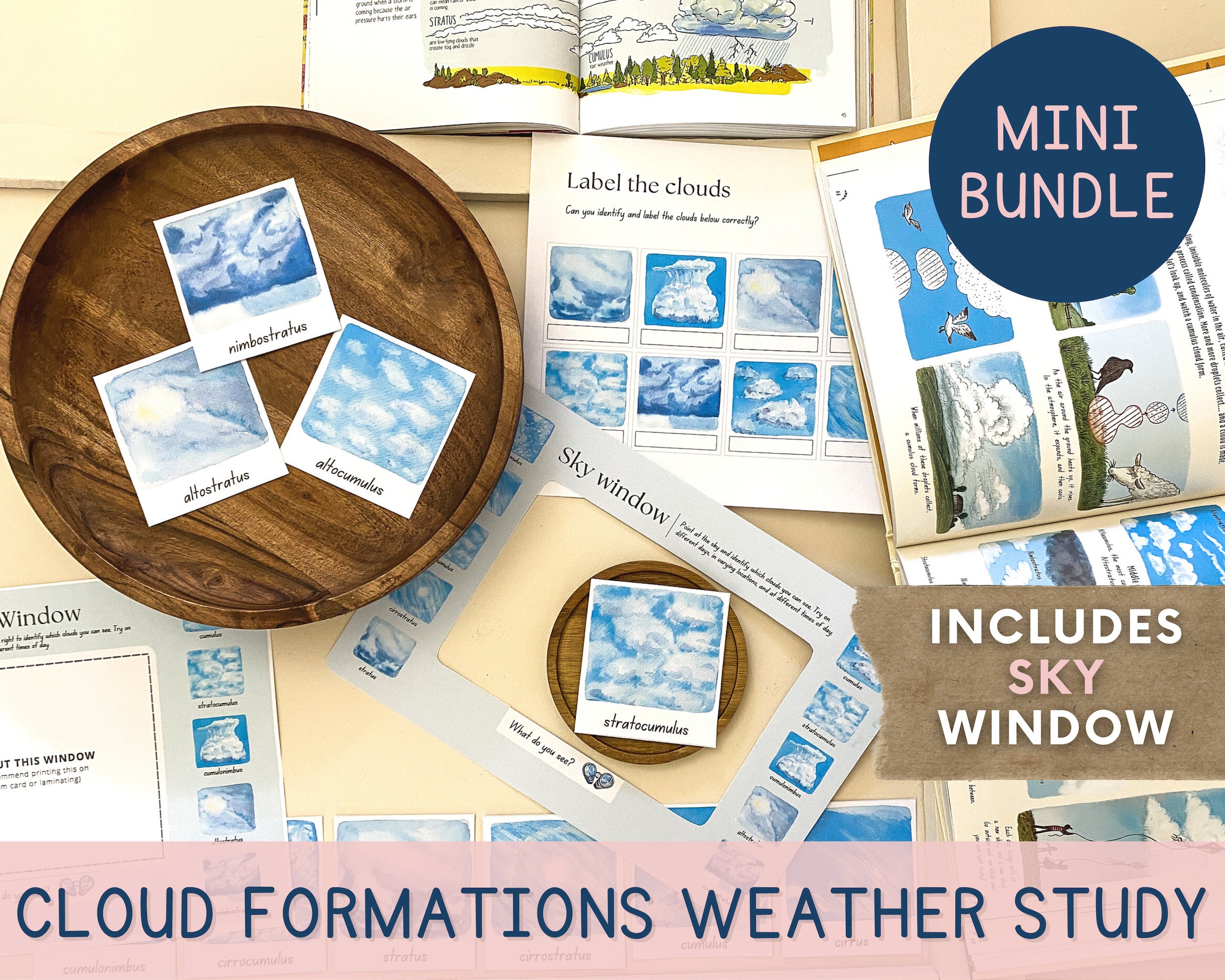 Cloud Weather Study Cloud Identification Flashcards & Sky - Etsy