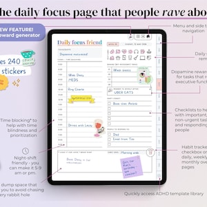 2026 ADHD Digital Planner (Rainbow): Self-Care and Habit Tracker (Goodnotes/Android) (Digital Download) image 6