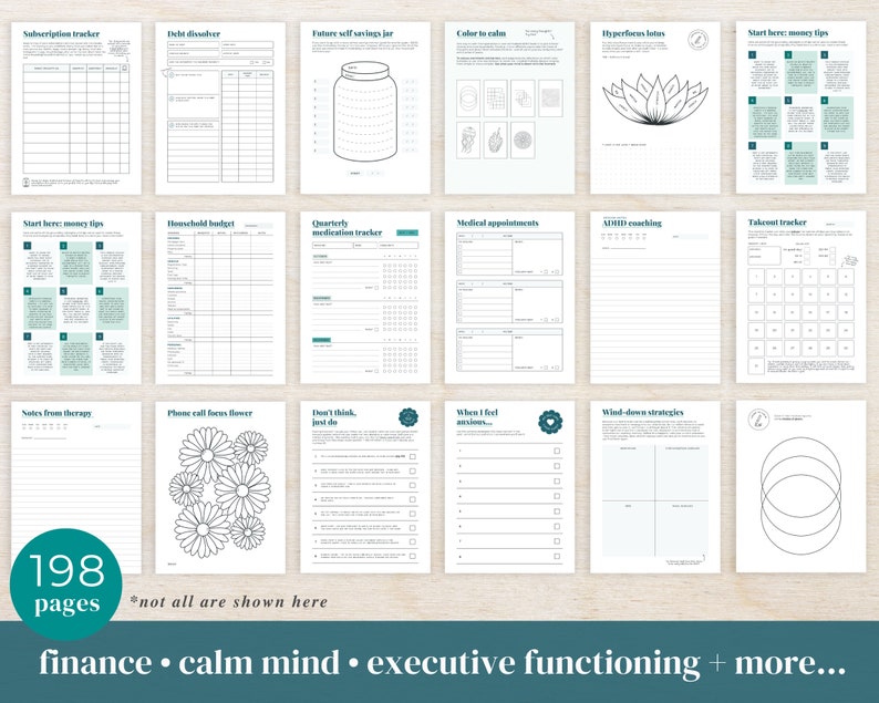ADHD Planner made by an ADHDer PRINTABLE Adult ADHD workbook, organizer, daily planner, self care & growth mindset pages. Science based. immagine 7