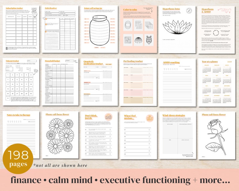 ADHD Planner made by an ADHDer PRINTABLE Adult ADHD Journal, organizer, daily planner, self care & growth mindset pages. Science based. afbeelding 8