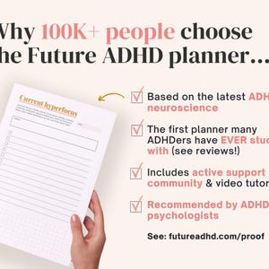 2026 ADHD Printable Planner (Sunset) Adult Daily Journal, Self-Care (PDF) image 2
