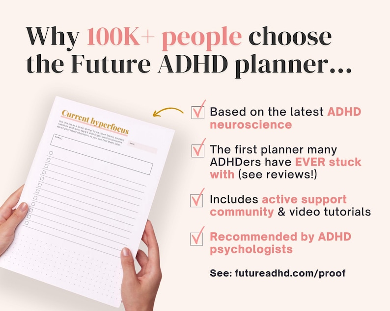 2026 ADHD Printable Planner (Sunset) Adult Daily Journal, Self-Care (PDF) image 2