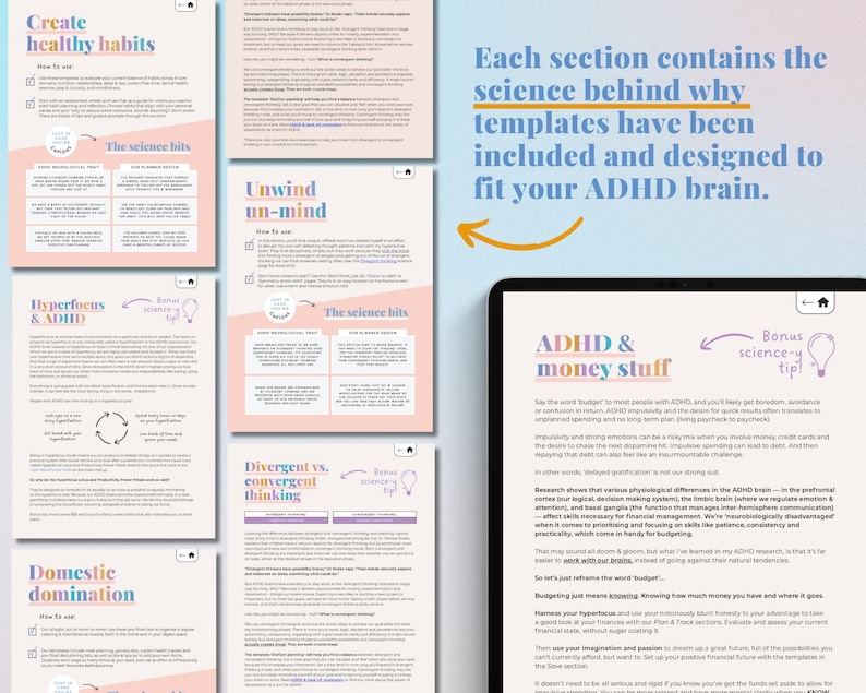 2026 ADHD Digital Planner (Rainbow): Self-Care and Habit Tracker (Goodnotes/Android) (Digital Download) image 9