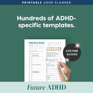 2026 ADHD Printable Planer (Forest Green), Alltags Freunde, AuDHD Planer (PDF)