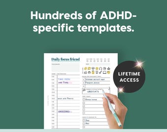 2026 ADHD Printable Planner (Forest Green) Daily Focus Friend, AuDHD planner (PDF)