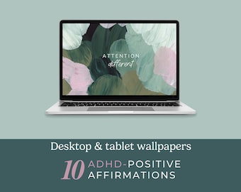 ADHD Desktop Wallpaper: Painted Designs, Growth Mindset (Digital Download)