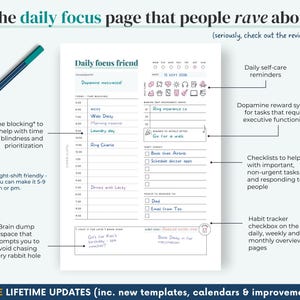 2026 ADHD Printable Planner (forest Green) Daily Focus Friend, Audhd ...