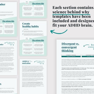 ADHD Planner made by an ADHDer PRINTABLE Adult ADHD workbook, organizer, daily planner, self care & growth mindset pages. Science based. immagine 9