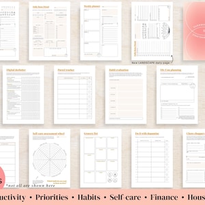 2026 ADHD Printable Planner (Sunset) Adult Daily Journal, Self-Care (PDF) image 5