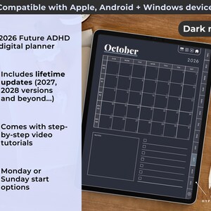 2026 ADHD Digital Planner (dark Mode) Habit and Self-care Tracker (ipad ...