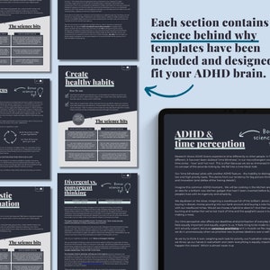 ADHD Digital Planner made by an ADHDer for iPad, Goodnotes Android. Adult ADD daily planner, self care & habit tracker. Science based zdjęcie 8