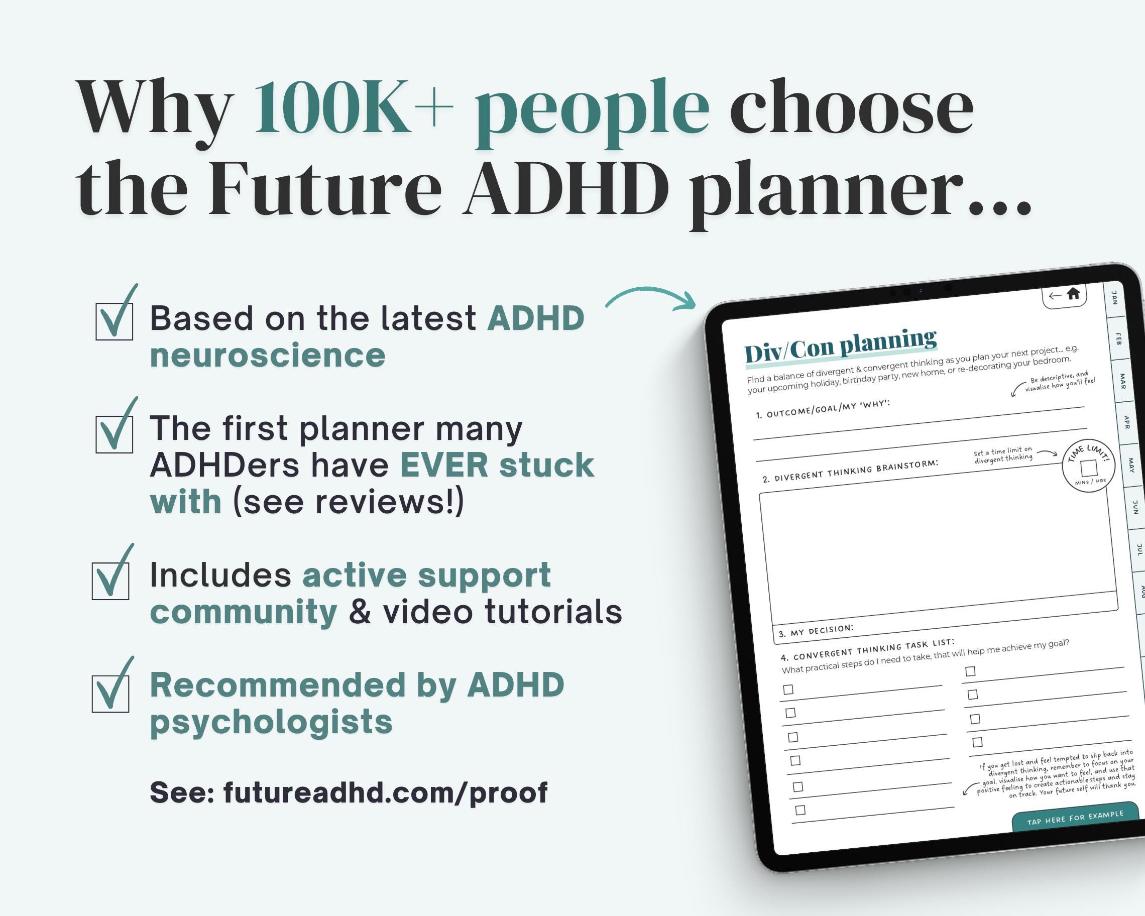 2026 ADHD Digital Planner (forest Green) Self-care and Habit Tracker ...