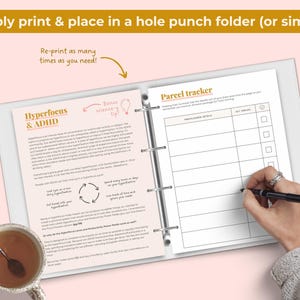 2026 ADHD Printable Planner (Sunset) Adult Daily Journal, Self-Care (PDF) image 3