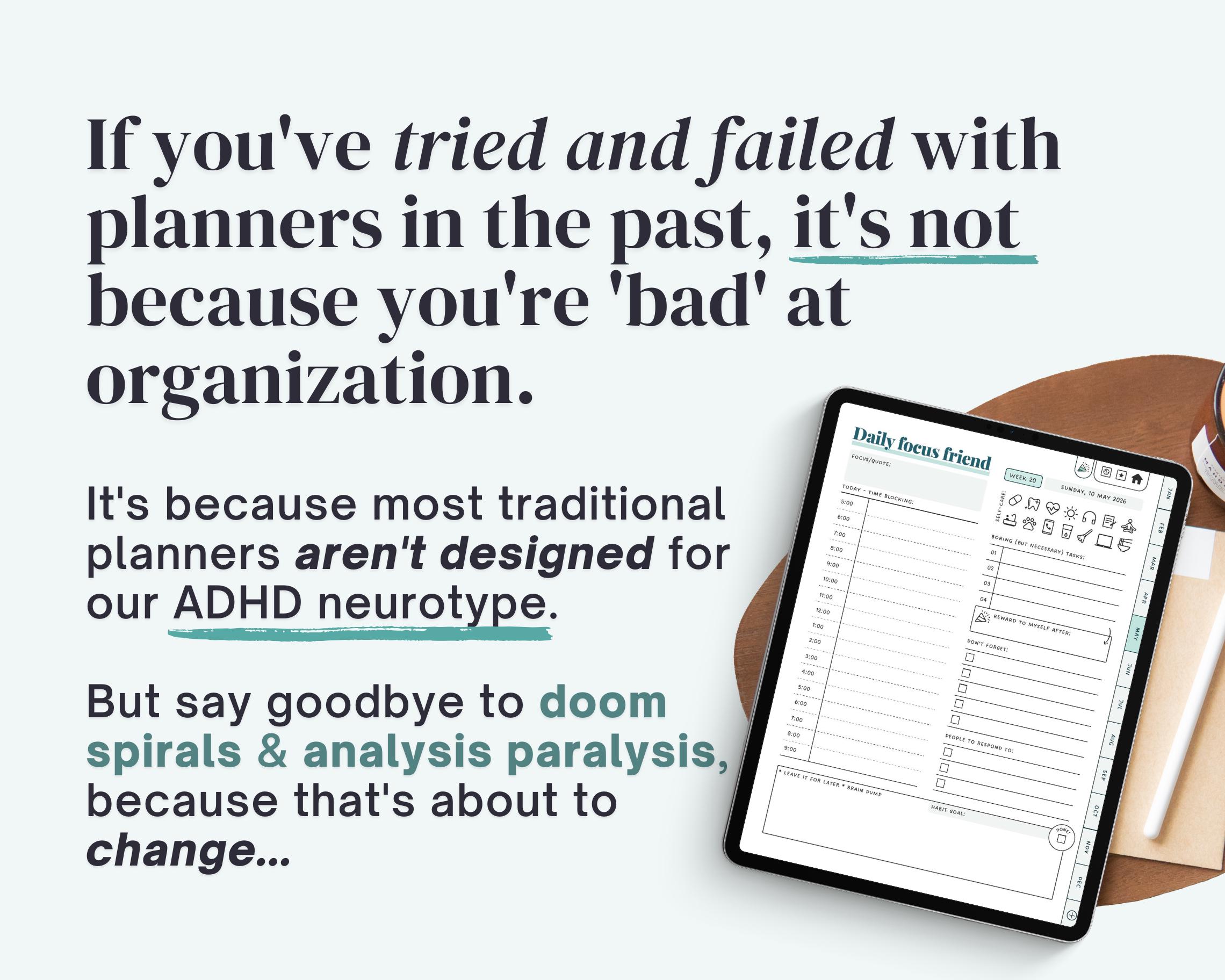 2026 ADHD Digital Planner (forest Green) Self-care and Habit Tracker ...