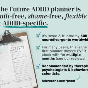 ADHD Planner made by an ADHDer PRINTABLE Adult ADHD workbook, organizer, daily planner, self care & growth mindset pages. Science based. immagine 2