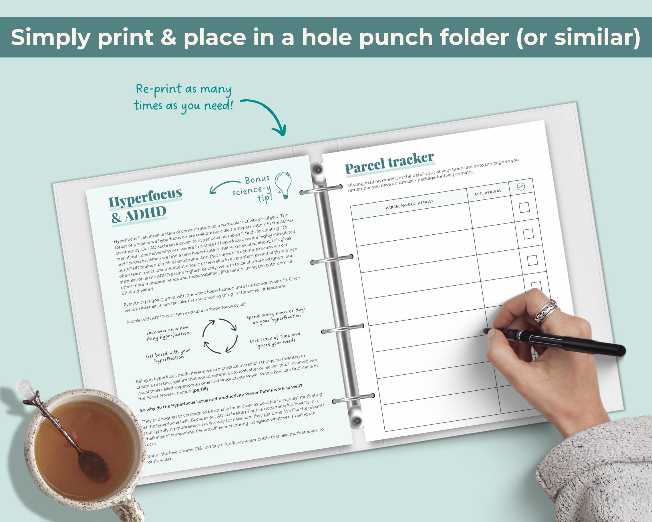 2026 ADHD Printable Planner (forest Green) Daily Focus Friend, Audhd ...