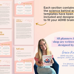 2026 ADHD Printable Planner (Sunset) Adult Daily Journal, Self-Care (PDF) image 9