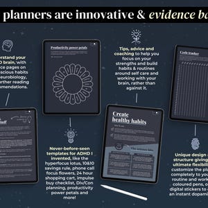 2026 ADHD Digital Planner (dark Mode) Habit and Self-care Tracker (ipad ...