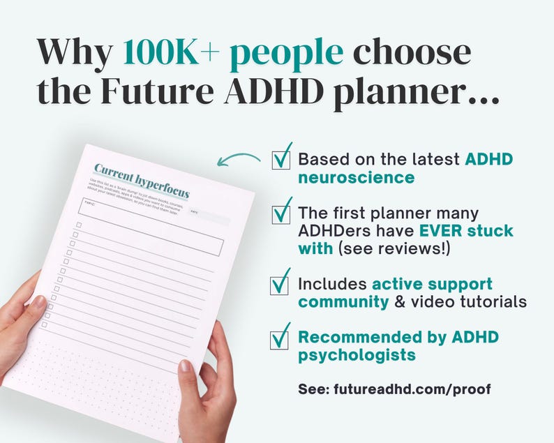 2026 ADHD Printable Planner (forest Green) Daily Focus Friend, Audhd ...