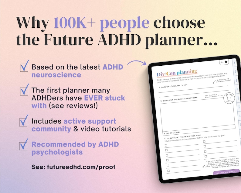 2026 ADHD Digital Planner (Rainbow): Self-Care and Habit Tracker (Goodnotes/Android) (Digital Download) image 2