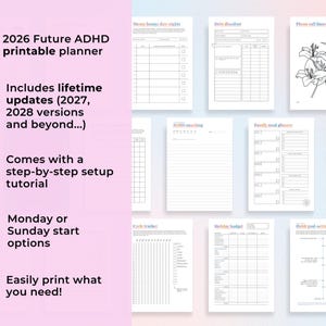 2026 ADHD Printable Planner (rainbow) Neurodivergent Organizer (PDF) - Etsy