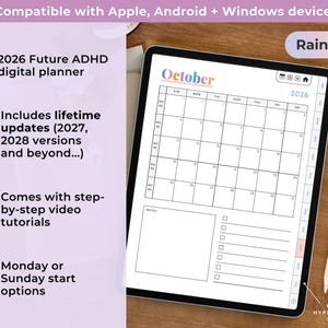 2026 ADHD Digital Planner (Rainbow): Self-Care and Habit Tracker (Goodnotes/Android) (Digital Download) image 3