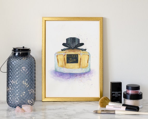 Gucci Flora Perfume Art Modern Wall Art Bathroom Decor Etsy