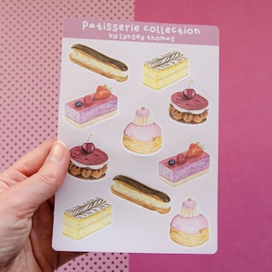 Autocollants de gâteau, Cuisson, Desserts, Pâtisserie, Autocollants en papier, Autocollants d’ordinateur portable, Feuille d’autocollants, Amateur de gâteaux, Ensemble d’autocollants, Planificateur, Décalcomanie, Bujo