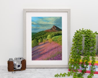 Roseberry Topping Giclée Print, Yorkshire Landscape, Gouache Art