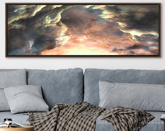 Clouds Celestial Wall Art, Impressionist Oil Painting On Canvas - Ready To Hang Large Canvas Wall Art Prints With Or Without Floating Frames