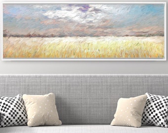 Prairie, Mississippi River Valley, Oil  Landscape Painting On Canvas - Ready To Hang Canvas Wall Art Prints With Or Without Floating Frames.