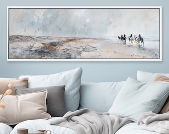 Ocean Ride - Abstract Painting, Panoramic Canvas Print, Minimalist Wall Art