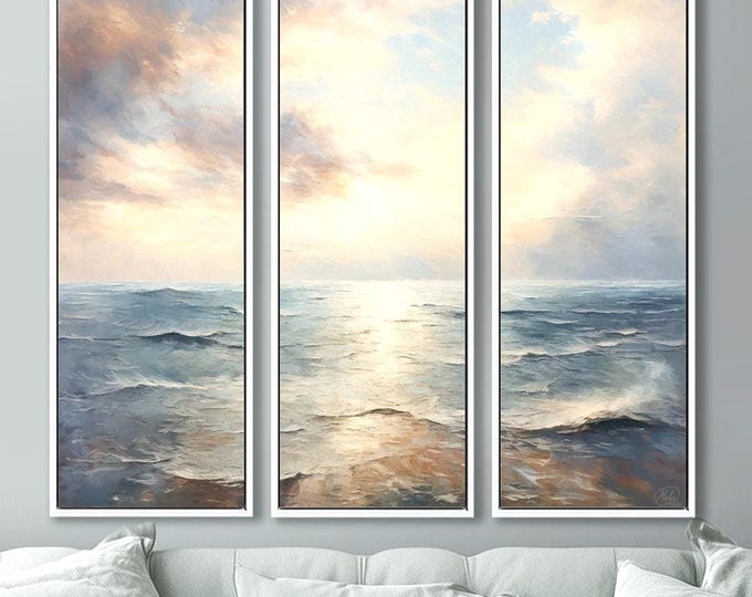 Seascape Canvas Print Set: Serene Ocean View, Coastal Wall Art