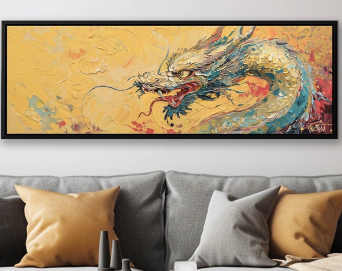 Dragon Canvas Print: Extra Large Colorful Fantasy Art