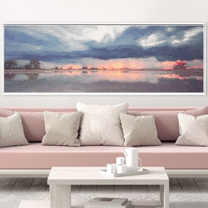 Sunrise, Oil Landscape Painting On Canvas - Ready To Hang Large Gallery Wrap Canvas Wall Art Prints With Or Without External Floater Frames.