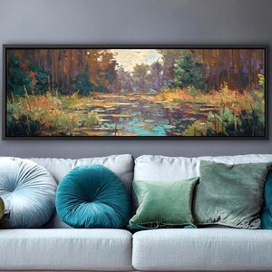 Forest Pond Canvas Print: Panoramic Modern Wall Art