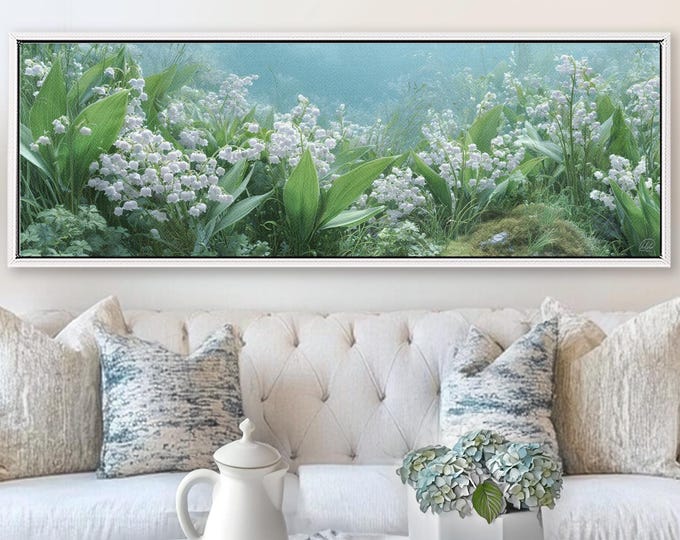 Lily of the Valley Wildflowers Framed Canvas Print: Botanical Wall Art for Nature Lovers