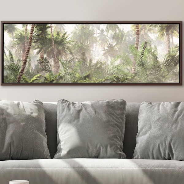 Palm Landscape, Oil Painting On Canvas by Mela - Ready To Hang Large Gallery Wrapped Canvas Wall Art Prints With Or Without Floating Frames