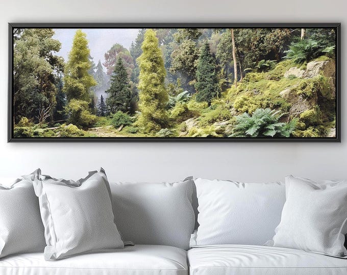 Green Forest Canvas Print: Enchanted Fairycore Style Wall Art