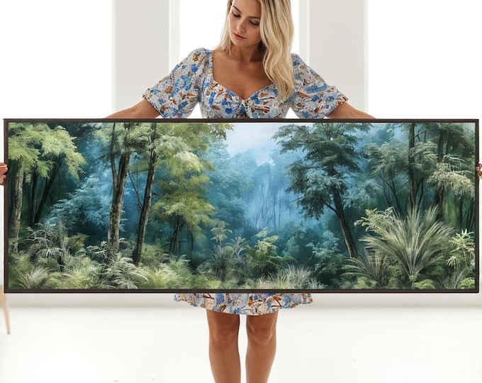 Surreal Tropical Forest Canvas Print: 3D Jungle Landscape Wall Art