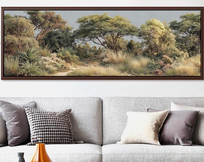 Diorama Forest Landscape Canvas – Framed Panoramic Optical Illusion Wall Art