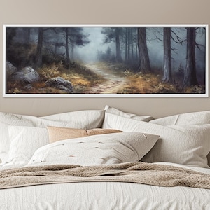 Dark Forest Canvas – Moody Pine Tree Landscape Wall Art Print